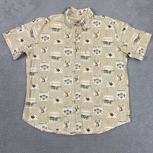 Woolrich Camp Shirt Men's M Short Sleeve‎ Button Up Cotton Hunting Fishing